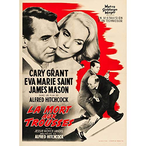 Affiche de film la Mort aux Trousses grand format pour grand mur vide