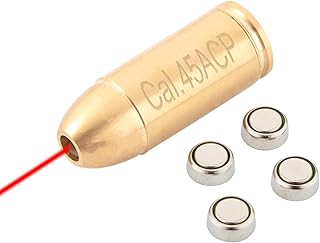 Laser Bore Sight for .45 ACP, Hunting Red Dot Boresighter with 4 Batteries（2 Set Batteries） - SAWKE