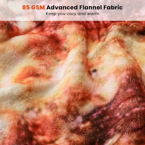 Image of Pizza Blanket Adult Size 80 Inches, Birthday Gifts for Her Him, Funny Gifts for Girlfriend Boyfriend, Novelty Pepperoni Pizza Food Blanket Oversized, Flannel Throw Blanket for Adult