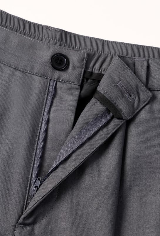 AIFARLD Mens Baggy Dress Pants Business Casual Wide Leg Zipper Fly Pleated Loose Banana Suit Trousers with Pocket - Image 6