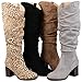 Journee Collection Womens Aneil Slouch Boot with Slouchy Vegan Suede and Inside Zip Closure, Taupe (Wide Calf), 12