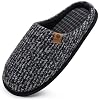 ONCAI Men’s House Slippers Memory Foam Slip-On Warm Cozy Scuff Home Bedroom Shoes with Indoor/Outdoor Rubber Soles US Size 7-15