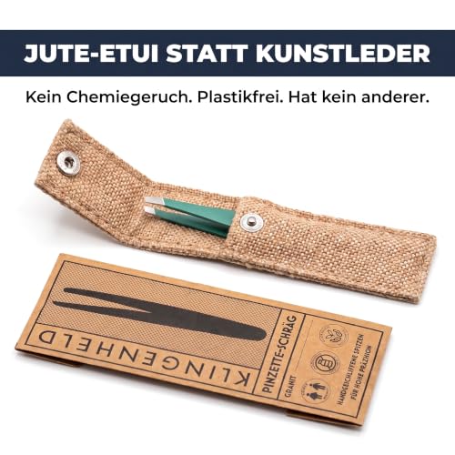 KLINGENHELD® Haargenaue Pinzette - greift jedes Haar beim 1. Versuch ohne durchrutschen - Pinzette Augenbrauen Zupfen handgeschliffen… – Ansicht 3