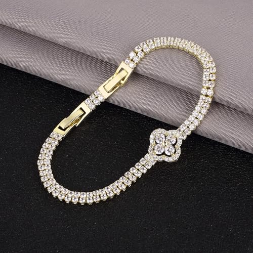 Tennis Bracelets for Women Gold Plated 14K Classic Dainty Cubic Zirconia Bracelet Gift for Women4