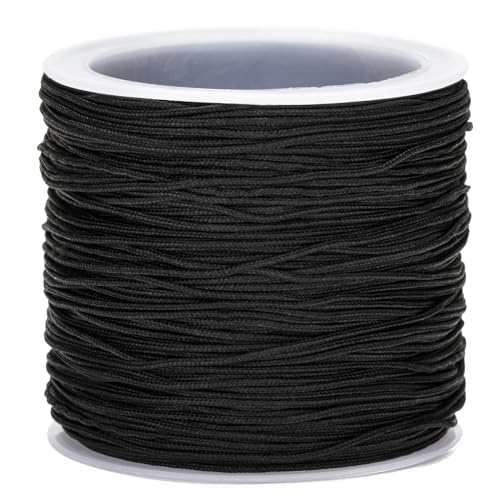 G2PLUS 0.8mm Filo Nylon per Braccialetti,100M Cordino Nylon nero per Braccialetti Intrecciati Gioielli Fai da Te,nodi cinesi Artigianal