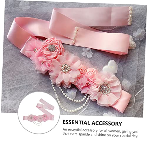 Rhinestone Bridal Waist Belt Delicate Shining Girdle for Wedding Dress Shower Party Accessory with Decor3