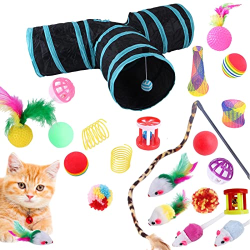 túnel brinquedos para gatos, 22 pcs Cat Toys Cat Tunnels Conjunto Combo, Brinquedos dobráveis para b