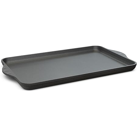 WOLKENSTEIN Grillplatte Plancha Aus Gusseisen – Induktionsgeeignet, Antihaftbeschichtet, 43,6x22,9 Cm