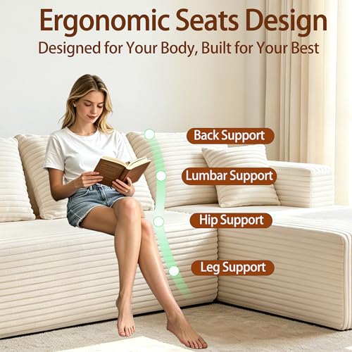 Image of 118 Inch Oversized U-Shaped Boneless Cloud Sectional Couch