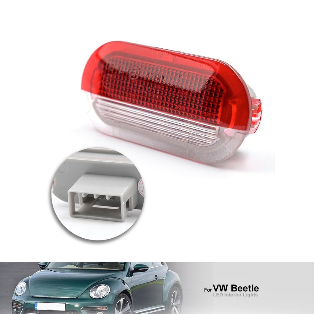lumières de courtoisie de porte LED rouges pour V.W Golf III Beetle New Beetle Polo 9N3 Caddy III Tour.an I lampe d'avertissement de porte latérale lampe d'entrée de porte projecteur de porte