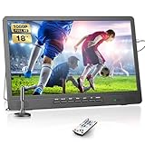 Desobry 18.5' Portable TV with Antenna, 1080P LED TV with HDMI Input/AV Input/USB Port, Small TV for Kitchen, Camping, RV, Bedroom, Patio, Indoor Outdoor Portable T V Built-in Stand