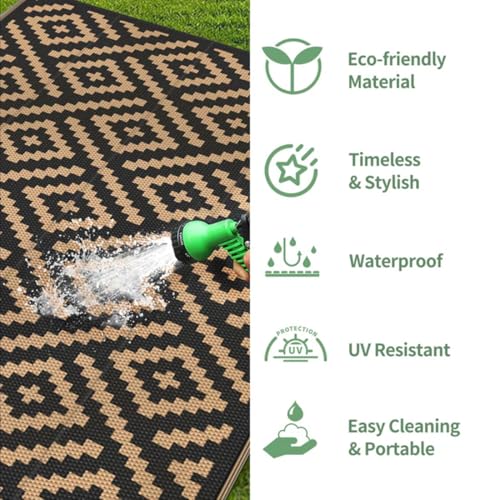 Tapete decorativo floral impermeable 3x5 para exterior miniatura 6