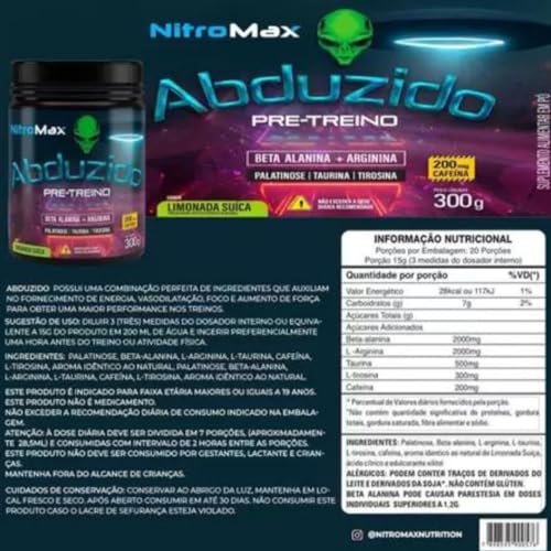 Pre Treino Abduzido 300g Original Nitromax YELLOW PUNCH (Frutas Amarelas)