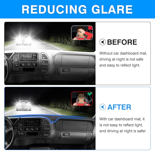 Image of Autorder Gray Dashboard Cover Mat for 1997-2000 Chevy Chevrolet Silverado /GMC Sierra C1500 /2500 /3500 K1500 /2500 /3500, 1997-1999 GMC Yukon /Chevy Tahoe Accessories Dash Cover Polyester Dash Mat