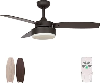42 Inch Modern Style Indoor Ceiling Fan with Dimmable Light Kit and Remote Control, Reversible Blades, ETL for Living room, Bedroom, Basement, Kitchen, Oil-rubbed Bronze
