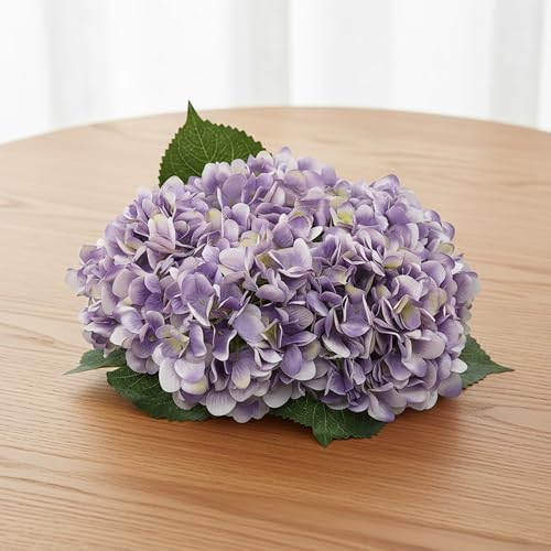 Image of Art Street Artificial Purple Hydrangea Flower Stick for Vases| Faux Flowers| Ideal for Home Decor |Items for Living Room |Christmas Day, New Year Decor| 6 Head Flower|Size: 18 Inch (Set of 1)