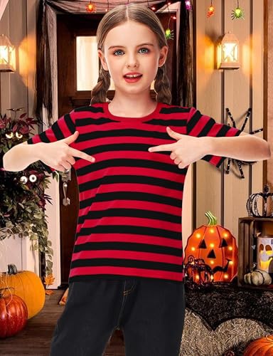 Image of Deerose Kids Striped Shirts Short Sleeve Boy Girls July 4th Patriotic Tee Top 3-14 Years