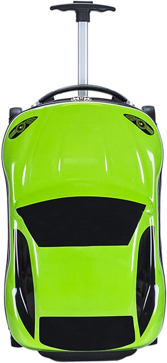 review Cartoon Car Hard Case Lightweight Trolley Travel Luggage Spinner Rolling Universal Wheels With Telescoping Handle Suitcase (green)