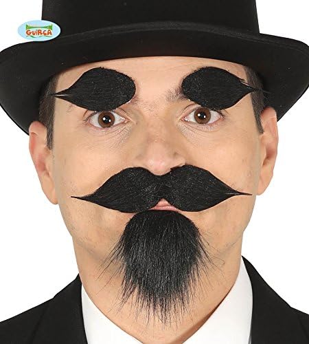 Guirca Moustache Lace Eyebrow Sticker, Colour Black, 11965