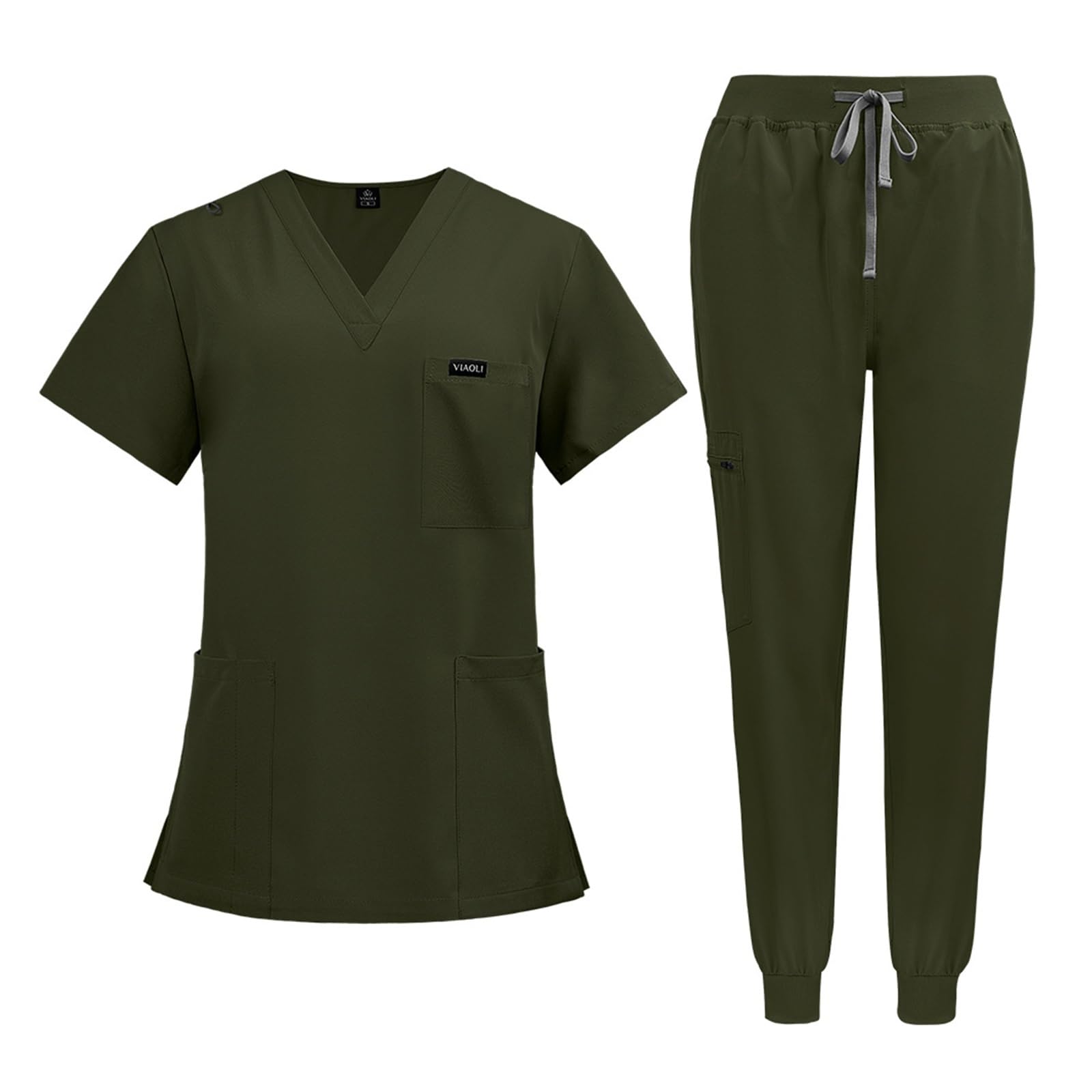 Uniforme De Enfermera Conjunto de dos piezas uniforme trabajo hospitalario manga corta secado rápido for enfermeras orales, for hombres y mujeres(Color5,L)