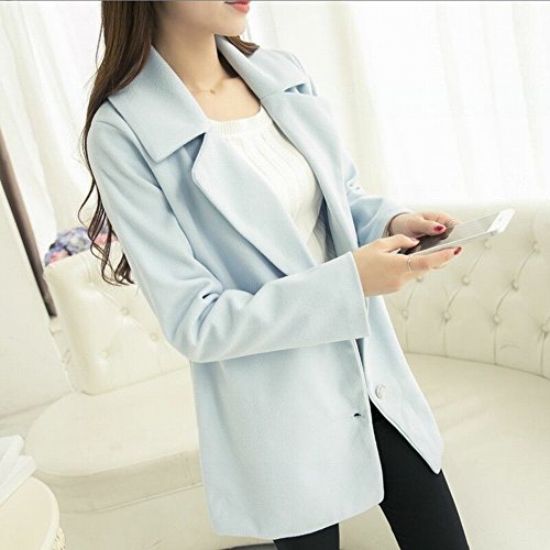 Veste rembourrée chaude coton manteau long trench bleu clair XL pour l'hiver