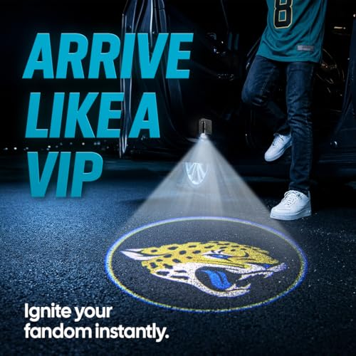 Image of LED Car Door Light - Officially Licensed NFL Wireless Projector - Show Your Team Pride - Battery Powered, Easy Install