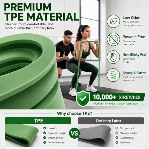 Image of Resistance Bands for Working Out, 5-125LBS Pull Up Assist Bands Set | Equipped with Door Anchor, Carry Bag & Instruction Guide, high elasticity home gym training & physical therapy for men women