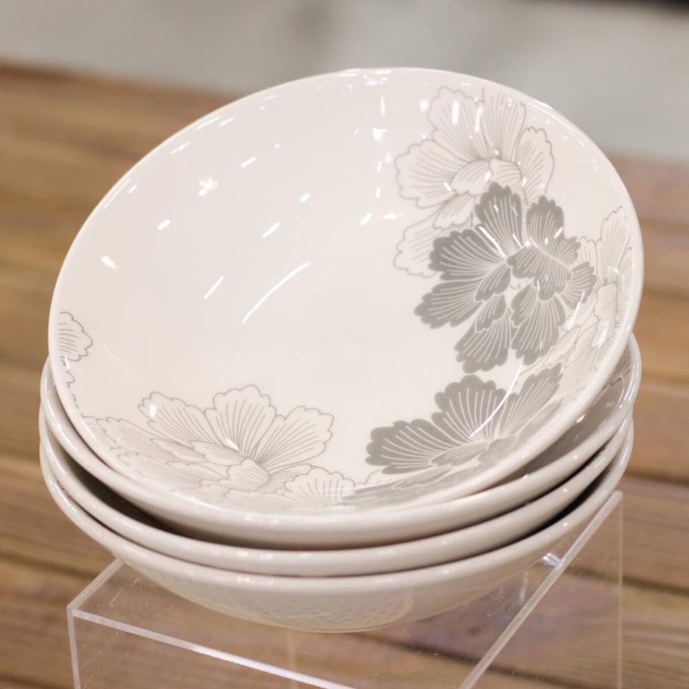 Jogo De 6 Pratos Fundos 20,5 Cm Oxford Unni Balance Cor Cinza Multicor