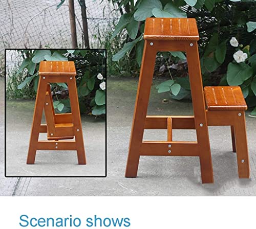 Taburetes para el hogar y escalera de madera de 2 peldaños portátil 3