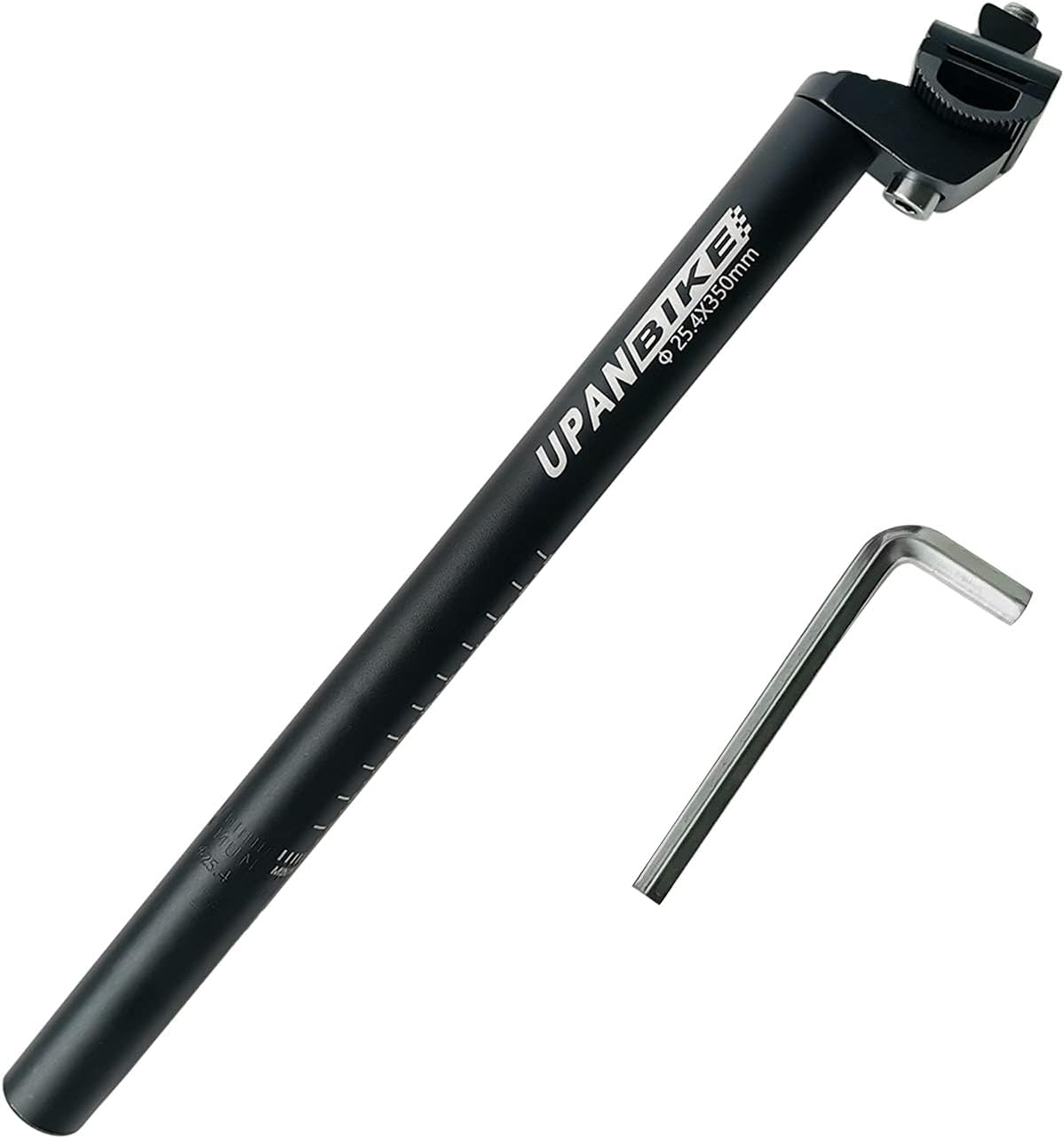 UPANBIKE 13.8inch (350mm) Bike Bicycle Alluminium Alloy Seat Post with Micro Adjust Clamp (φ 25.4 27.2 28.6 30.4 30.8 31.6mm)