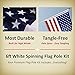 ALLIED FLAG American Flag and Pole Set - 3x5 US Flag and 5' Spinning Flag Pole, Durable for Outdoors - Made in USA
