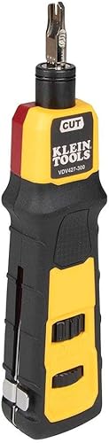 Miniatura 3 de Klein Tools VDV427-300 Herramienta de perforación de impacto con hoja 66110, conexiones de cable CAT confiables, fuerza ajustable, incluye púa y