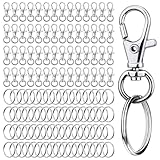 Lot de 200 porte-clés : le lot comprend 100 mousquetons et 100 porte-clés, assez pour vos besoins quotidiens. Diamètre de la boucle : 2,3 cm. Longueur de chaque porte-clés : 3,2 cm.