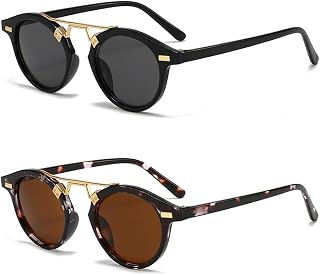 Runde Sonnenbrille für Damen und Herren, UV400-Schutz, goldfarbene Metallbrücke, goldfarbene Nieten, verzierter Rahmen, Farbverlauf, Luxus, Damen, Sonnenbrille, Outdoor, Straße, Party
