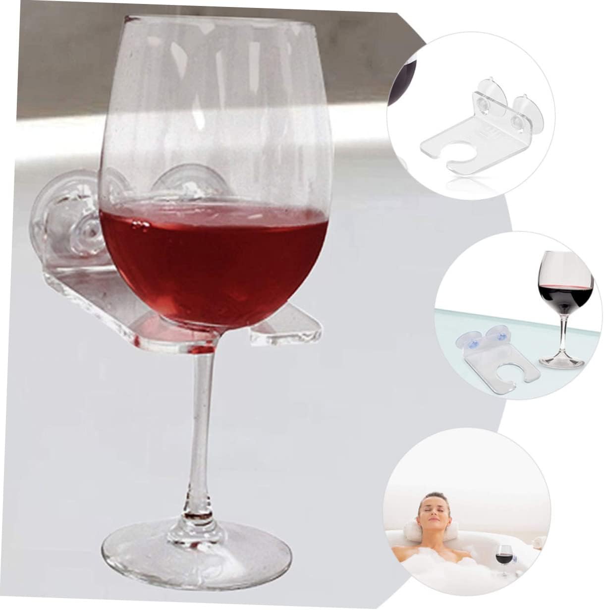 Acrylic Bathtub Wine Glass Holder Rack for Shower Cup Storage