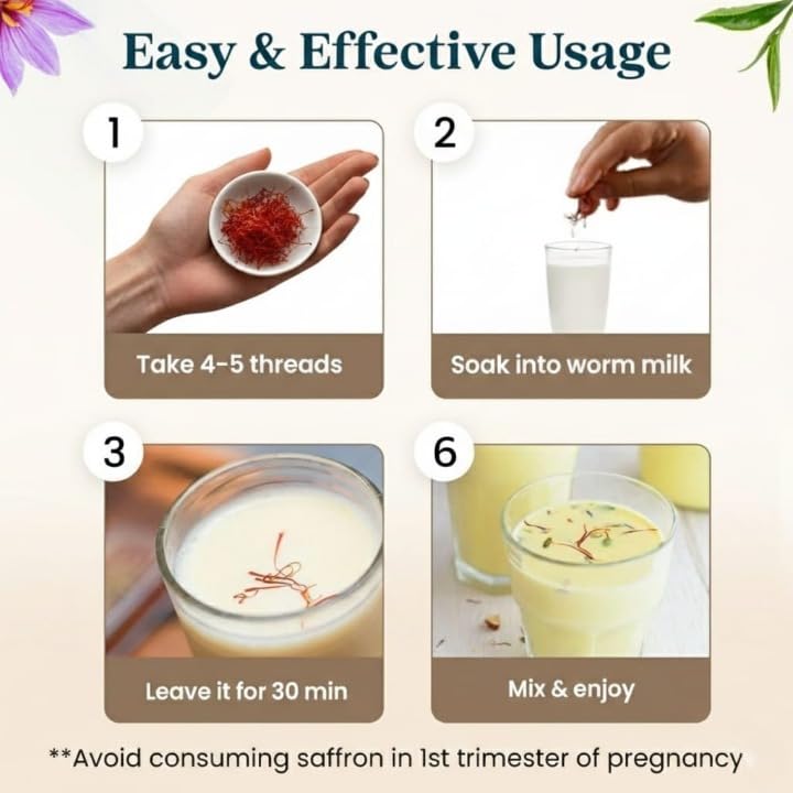 Original Kashmiri Saffron, Certified Pure Kashmiri Kesar, Untouched Grade A++Threads, Best Gift During Pregnancy For Pregnant Women 1g