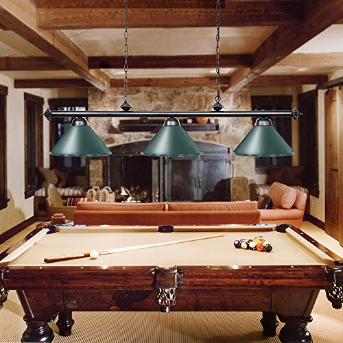 Wellmet Pool Table Light, 59” Hanging Billiard Lights, Adjustable Kitchen Island Lighting Fixture For Billiard Bar Table, Green #TOP1