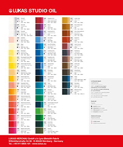LUKAS Studio Professional Oil Color Paint High Pigment Professional Paint - Basic Set of 12 - 20 ml Tubes - [Set of 12] - Thumbnail 3