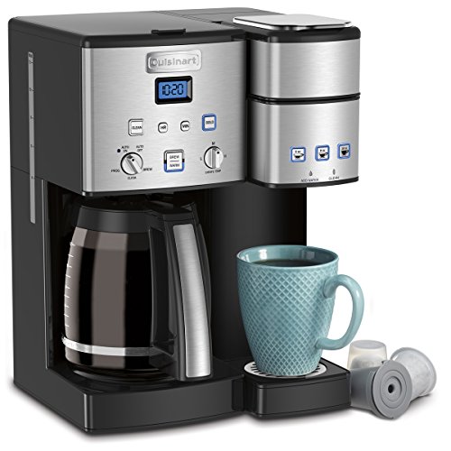 Cuisinart 12 Cup Black/Stainless Steel Permanent Filter Single Serve Coffee Maker, with Carafe Combo Cuisinart 12 Cup Black/Stainless Steel Permanent Filter Single Serve Coffee Maker, with Carafe Combo