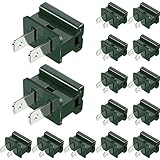 Frienda 15 Pcs SPT-2 Christmas Light Slip Plug Vampire Green Slide Inline Zip Plug Holiday Adapter for Christmas Lights Design (Green)