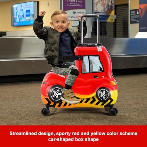 Ride Kids Suitcase | 24 in Ride- Travel Suitcase with Wheels - Cute Hardside Cabin Luggage with Safety Belt for Girls Boys Kids Aged 6-12 Years Old2