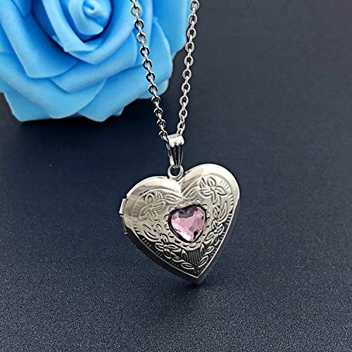 Locket Necklace That Holds Pictures Birthstone Lockets for Women Photo Locket3