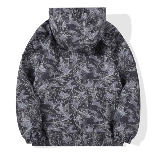Image of SUNDAY ROSE Boys Windbreaker Jacket Hooded Lightweight Windroof Water-resistant Outdoor Coats for Kids