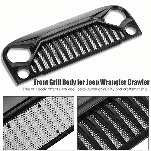 RC Crawler Grill Body, Kunststoff RC Auto Grille Body mit Schrauben für Crawler RC 1:10 Auto Front Zubehör Set