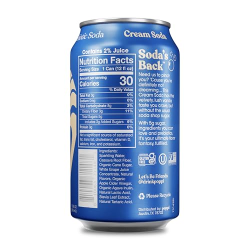 Image of Poppi Prebiotic Soda, Cream Soda, 12 Oz, 12 Pack