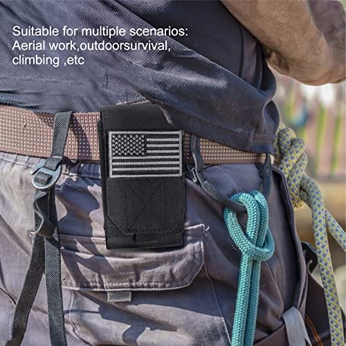 Image of Black Tactical Molle CellPhone Pouch Case,Heavy Duty Waterproof Phone Holster Bag for iPhone 11 12 13 Pro Max For Samsung S22 S21 S20 FE Note 20 A13 A12 A02S Less 6.7 inch Phone with 2 Pack Patches