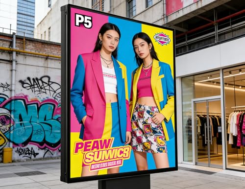 Image of P5 Programmable LED Sign 65 inchx34 inch IP65 Waterproof Outdoor Digital Display with WiFi & USB Control - High-Res Scrolling Display,Custom Images & Video for Business