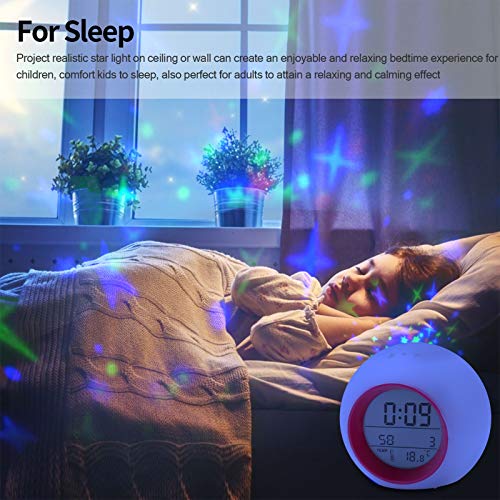 Kids Alarm Clock,Moon Stars Projector Alarm Clock,Digital Alarm Clock Ok To Wake For Toddler Kid Alarm Clock,7 Color Changing Night Light Kids To Wake Up At Bedroom Loud Clock For Girls Boys Gifts #TOP6
