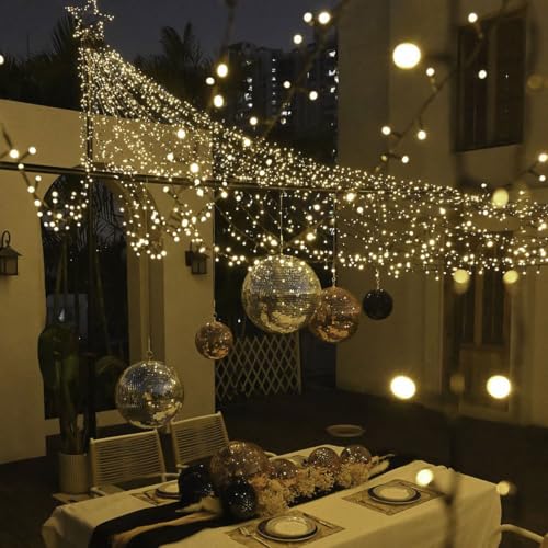 Yescom Vast-Starry 4840 LED Party Tent Lights Kit 120V with 28 String Star Top 20' Pole for Gala Event Outdoor Giant-Sized Wedding Backdrop Decoration, Warm White