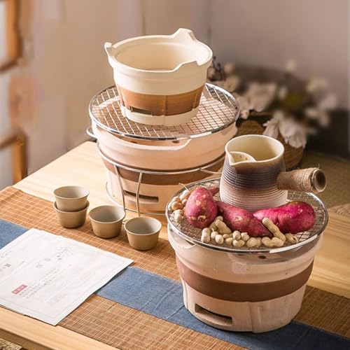 Poêle à charbon multifonction en argile de taille moyenne avec bouilloire - 3